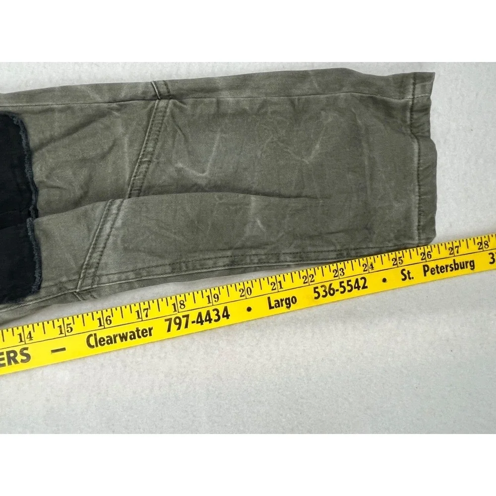 Free People Women Army Green and Black Knee patch Jeans 2